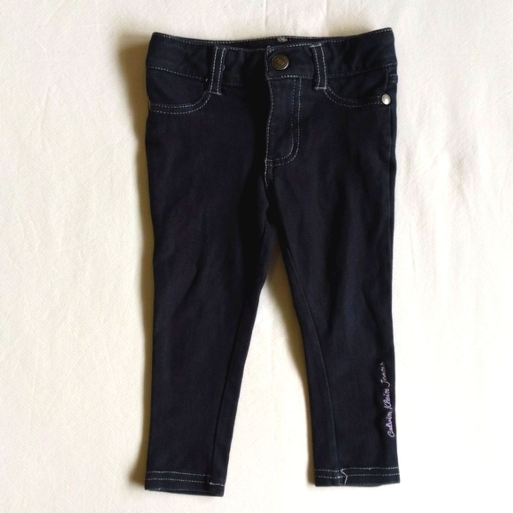 calvin klein jeans stretch knit denim look leggings jeggings 2T toddler girls